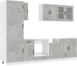 vidaXL 8 részes konyhai szekrény szett Kalmar betonszürke műszaki fa (3314795) (3314795)