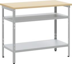 vidaXL Munkapad Szürke 100x55x85 cm Acél és Mérnöki Fa (4103457) (4103457)