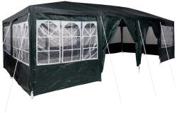 vidaXL Rendezvénysátor 12 oldalfallal, zöld, 8x4 m PE (42003444) (42003444)