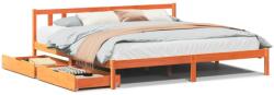 vidaXL viaszbarna tömör fenyőfa ágy matrac nélkül 200 x 200 cm (3301497) (3301497)