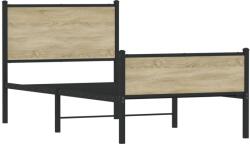 vidaXL sonoma tölgy színű fém ágykeret matrac nélkül 100 x 200 cm (4007899) (4007899)