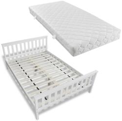 vidaXL tömör fenyőfa ágy matraccal 140 x 200 cm (271808) (271808)