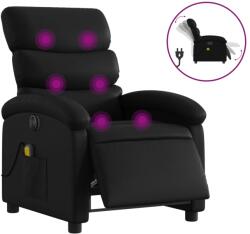 vidaXL fekete műbőr elektromos dönthető masszázsfotel (3204033) (3204033)