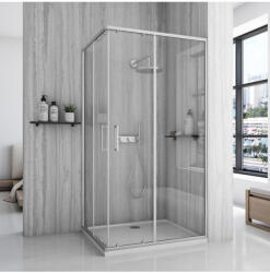 Rea Cabina de dus Rea City cu cadita alba 80x100 cm crom periat (KPL-E0059)