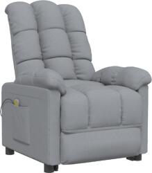 vidaXL világosszürke szövet masszázsfotel (342733) (342733)