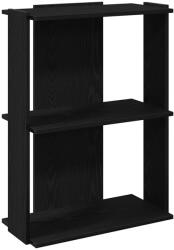 vidaXL 3 szintes fekete szerelt fa könyvespolc 60x30x80 cm (860257) (860257)