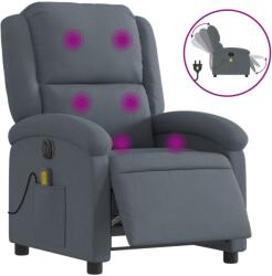 vidaXL sötétszürke bársony elektromos dönthető masszázsfotel (3204290) (3204290)