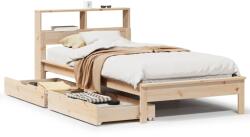 vidaXL tömör fenyőfa könyvespolcos ágy matrac nélkül 75 x 190 cm (3309833) (3309833)