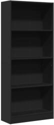 vidaXL fekete szerelt fa könyvszekrény 60 x 24 x 143 cm (857813) (857813)