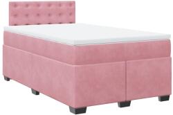vidaXL rózsaszín bársony rugós ágy matraccal 120 x 200 cm (3286299) (3286299)