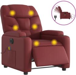 vidaXL bordó műbőr elektromos dönthető masszázsfotel (3204655) (3204655)