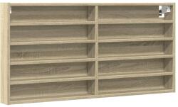 vidaXL sonoma-tölgy színű szerelt fa vitrinszekrény 100 x 8, 5 x 50 cm (847949) (847949)