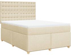 vidaXL krémszínű szövet rugós ágy matraccal 140 x 200 cm (3291322) (3291322)