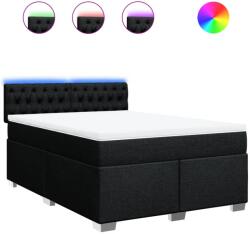 vidaXL fekete szövet rugós ágy matraccal 140 x 200 cm (3288220) (3288220)