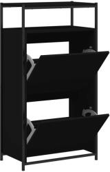 vidaXL fekete szerelt fa cipőszekrény 60x34x112 cm (840029) (840029)