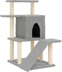 vidaXL világosszürke macskabútor szizál kaparófákkal 97 cm (172098) (172098)