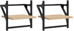 vidaXL 2 db sonoma tölgy színű fali polc rúddal 30 x 25 x 30 cm (836234) (836234)