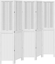 vidaXL 5 paneles fehér tömör császárfa térelválasztó (358726) (358726)