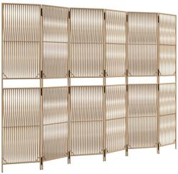 vidaXL bézs 6-paneles polyrattan térelválasztó (365403) (365403)