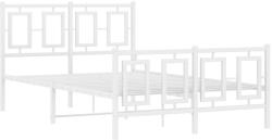 vidaXL fehér fém ágykeret fej- és lábtámlával 120x200 cm (374306) (374306)