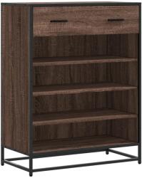 vidaXL barna tölgy színű szerelt fa és fém cipőszekrény 75x38x97, 5 cm (3300879) (3300879)