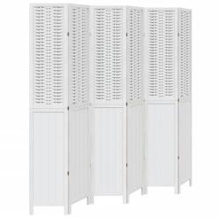 vidaXL 6 paneles fehér tömör császárfa térelválasztó (358732) (358732)
