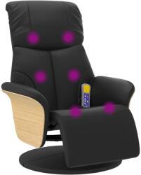 vidaXL fekete műbőr dönthető masszázsfotel lábtartóval (356637) (356637)