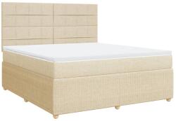 vidaXL krémszínű szövet rugós ágy matraccal 180 x 200 cm (3292140) (3292140)