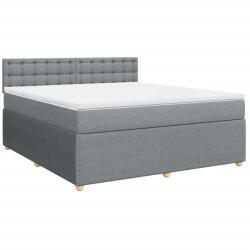 vidaXL világosszürke szövet rugós ágy matraccal 180 x 200 cm (3287549) (3287549)