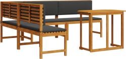 vidaXL 4 darabos kerti étkező szett párnákkal, masszív akácfából (3329110) (3329110)