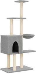 vidaXL világosszürke macskabútor szizál kaparófákkal 145 cm (172095) (172095)