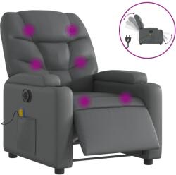 vidaXL szürke műbőr elektromos dönthető masszázsfotel (3204654) (3204654)