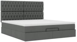 vidaXL Ottomán ágykeret matraccal sötét szürke 180x200cm szövet (3313259) (3313259)