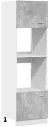 vidaXL betonszürke forgácslap mikrohullámú sütő szekrény 60x57x207 cm (856127) (856127)