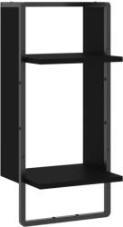 vidaXL fekete fali polc rúddal 30x25x65 cm (836298) (836298)