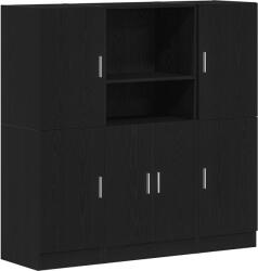 vidaXL 3 részes fekete szerelt fa Konyhai szekrénygarnitúrák (3324152) (3324152)