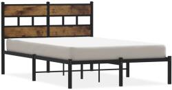 vidaXL füstös tölgy színű fém ágykeret matrac nélkül 120 x 200 cm (4017051) (4017051)
