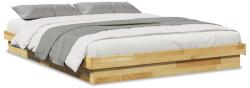 vidaXL ágykeret matrac nélkül 160x200 cm tömör fa tölgyfa (3315731) (3315731)