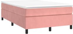 vidaXL rózsaszín bársony rugós ágy matraccal 120 x 190 cm (3269708) (3269708)