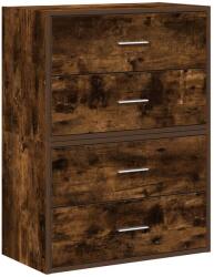 vidaXL 2 db füstölt tölgy szerelt fa szekrény 2 fiókkal 60 x 31 x 40cm (858830) (858830)