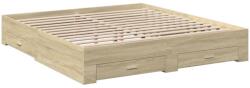 vidaXL sonoma tölgy színű szerelt fa ágykeret fiókokkal 180 x 200 cm (3280365) (3280365)