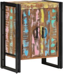 vidaXL Cipőszekrény Fekete 30x30x40 cm Tömör újrahasznosított fa és Acél (4102750) (4102750)