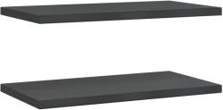 vidaXL 2 db fekete rozsdamentes acél fali polc 75 x 40 x 3 cm (30290) (30290)