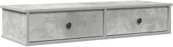 vidaXL betonszürke szerelt fa falipolc fiókokkal 100 x 37, 5 x 19 cm (859962) (859962)