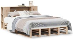 vidaXL tömör fa könyvespolcos ágy matrac nélkül 120 x 190 cm (3323890) (3323890)