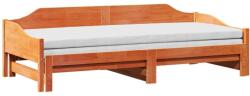 vidaXL viaszbarna tömör fenyőfa kihúzható kanapéágy 80 x 200 cm (850904) (850904)