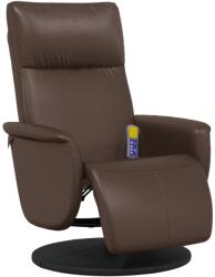 vidaXL barna műbőr dönthető masszázsfotel lábtartóval (356554) (356554)