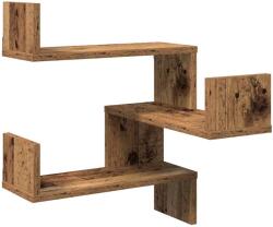 vidaXL antik fa színű szerelt fa fali sarokpolc 40 x 40 x 49, 5 cm (856606) (856606)