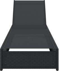 vidaXL Napozóágy Fekete 60x200x27 cm Poli Rattan (42004125) (42004125)