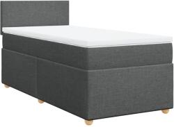 vidaXL sötétszürke szövet rugós ágy matraccal 100 x 200 cm (3286585) (3286585)
